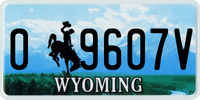 WY license plate 09607V