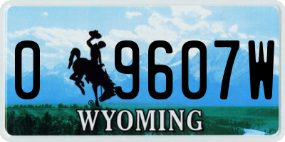WY license plate 09607W