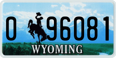 WY license plate 096081