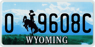 WY license plate 09608C