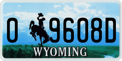 WY license plate 09608D