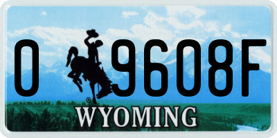 WY license plate 09608F
