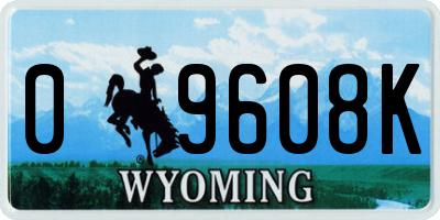 WY license plate 09608K