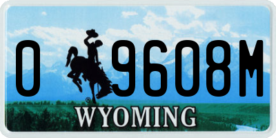 WY license plate 09608M