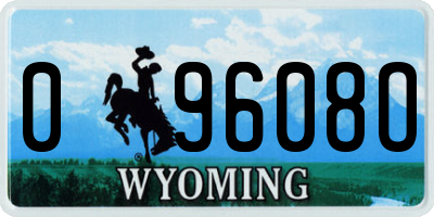 WY license plate 09608O
