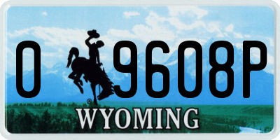 WY license plate 09608P