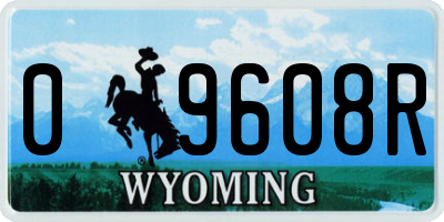 WY license plate 09608R