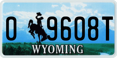 WY license plate 09608T