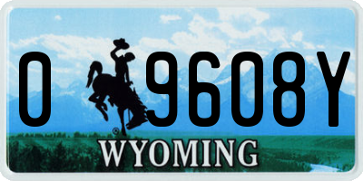 WY license plate 09608Y