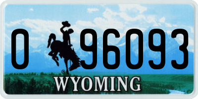 WY license plate 096093