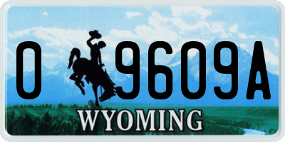 WY license plate 09609A