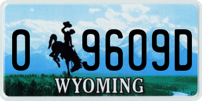 WY license plate 09609D
