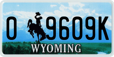 WY license plate 09609K