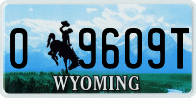 WY license plate 09609T