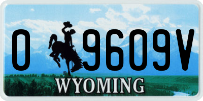WY license plate 09609V