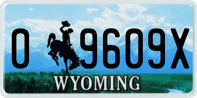WY license plate 09609X