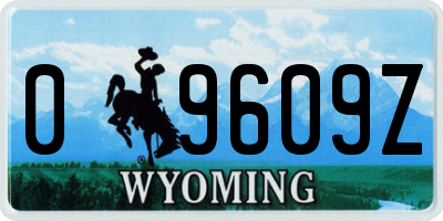 WY license plate 09609Z