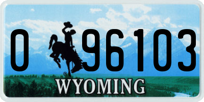 WY license plate 096103