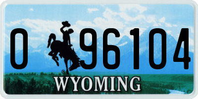 WY license plate 096104