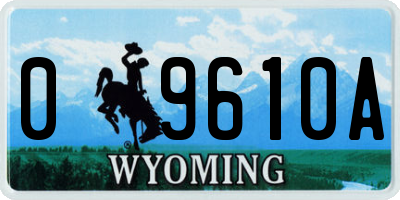 WY license plate 09610A