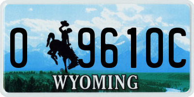 WY license plate 09610C