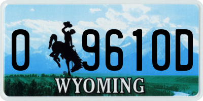 WY license plate 09610D