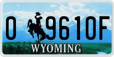 WY license plate 09610F