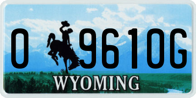 WY license plate 09610G
