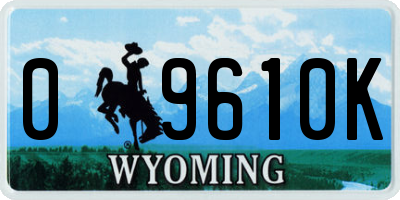 WY license plate 09610K