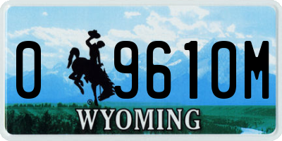 WY license plate 09610M