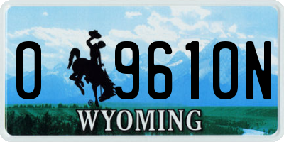 WY license plate 09610N