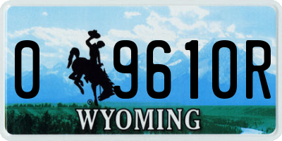WY license plate 09610R