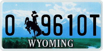 WY license plate 09610T