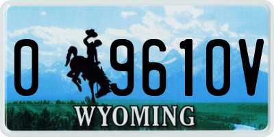 WY license plate 09610V