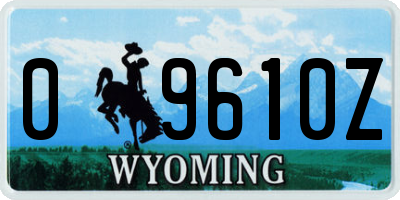 WY license plate 09610Z