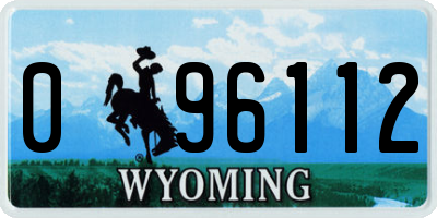 WY license plate 096112
