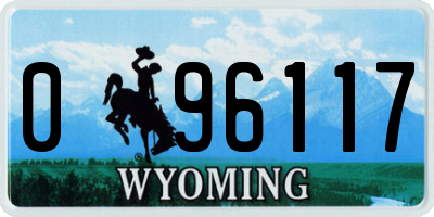 WY license plate 096117