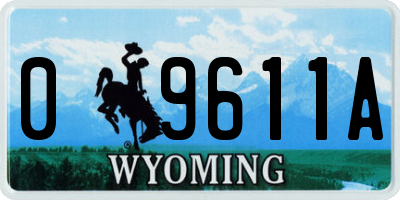 WY license plate 09611A