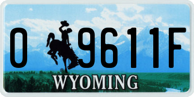 WY license plate 09611F