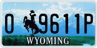 WY license plate 09611P