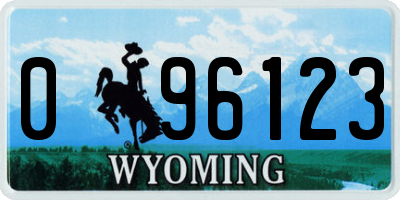 WY license plate 096123