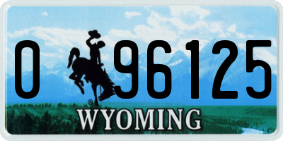 WY license plate 096125