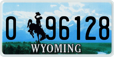 WY license plate 096128