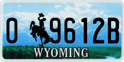 WY license plate 09612B