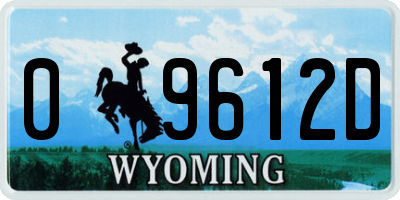 WY license plate 09612D
