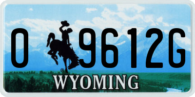 WY license plate 09612G