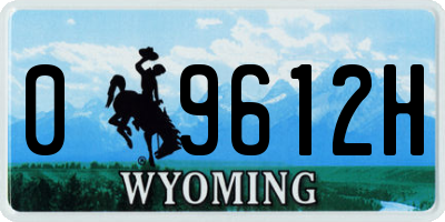 WY license plate 09612H