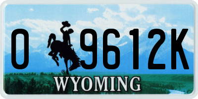 WY license plate 09612K