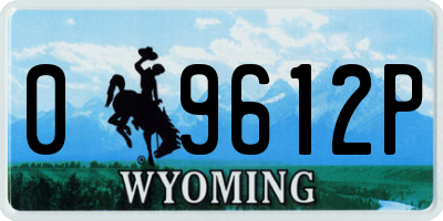 WY license plate 09612P