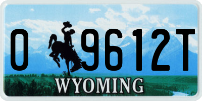 WY license plate 09612T